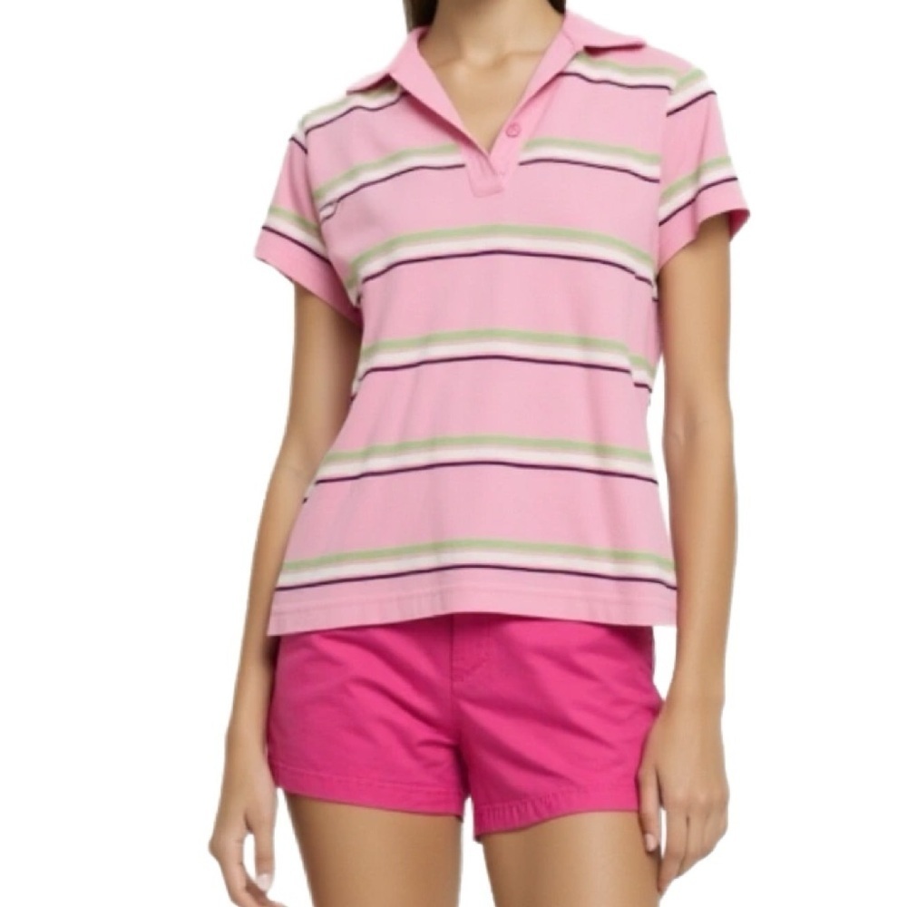 Aurea Y2K Vintage Pink Polo Shirt Size Large